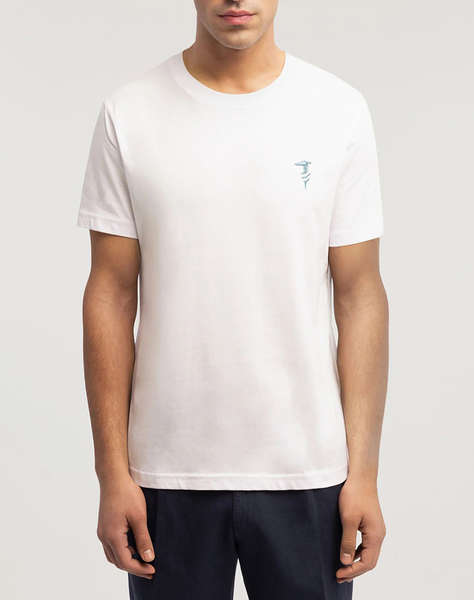TRUSSARDI REGULAR FIT CHROMED GREYHOUND T-SHIRT