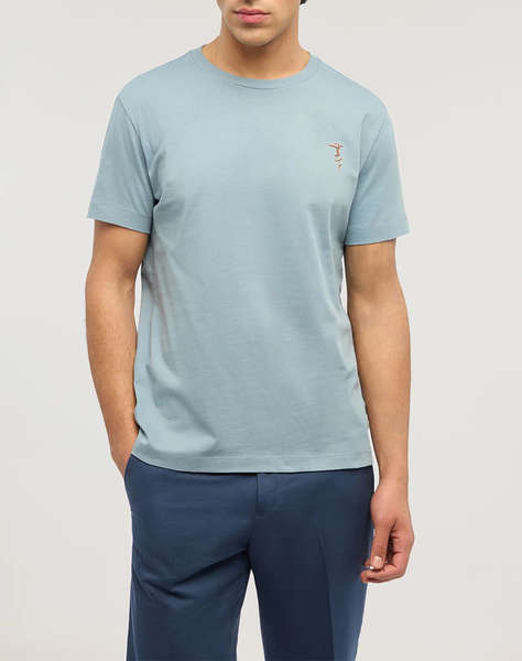 TRUSSARDI REGULAR FIT CHROMED GREYHOUND T-SHIRT