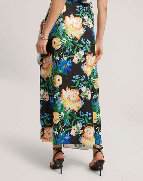 TED BAKER ALLMIA Floral Print Knot Detail Wrap Midi Skirt