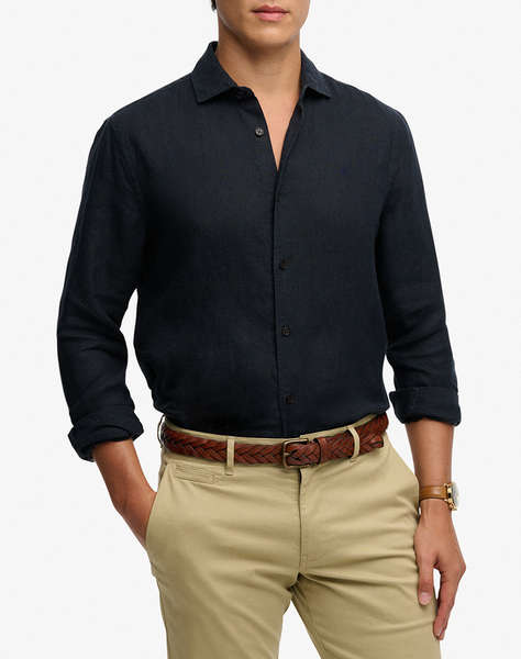 SUPERDRY  D2 STUD RIVIERA L/S LINEN SHIRT MEN''S SHIRT