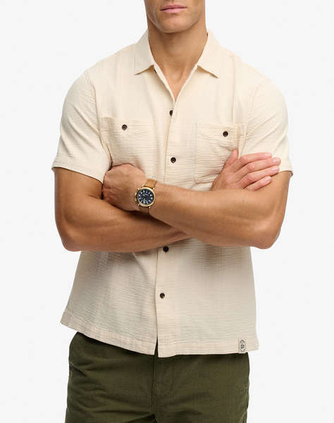 SUPERDRY  D2 STUD MERCHANT TEXTURED S/S SHIRT MEN''S SHIRT
