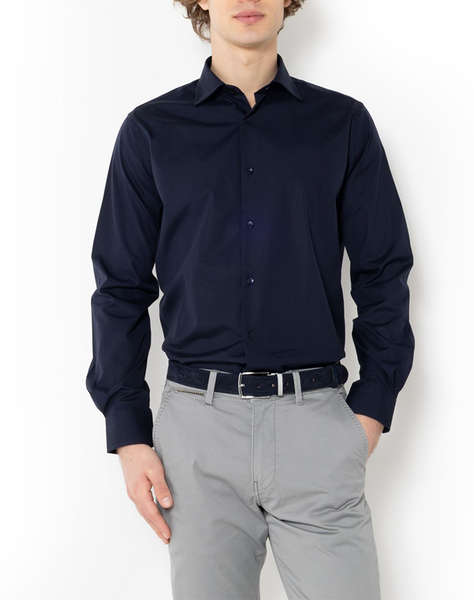 THE BOSTONIANS POPLIN SHIRT CUSTOM FIT Plain POPLIN Classic Custom Fit