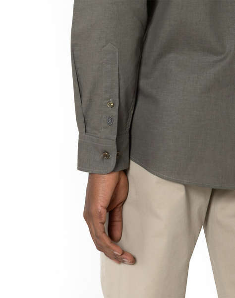 THE BOSTONIANS COTTON LINEN SHIRT CUSTOM FIT Plain COTTONLINEN Mao CustomFit