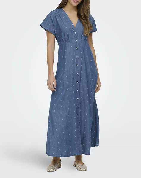 ONLY ONLNOVA AZURE LONG DRESS WVN