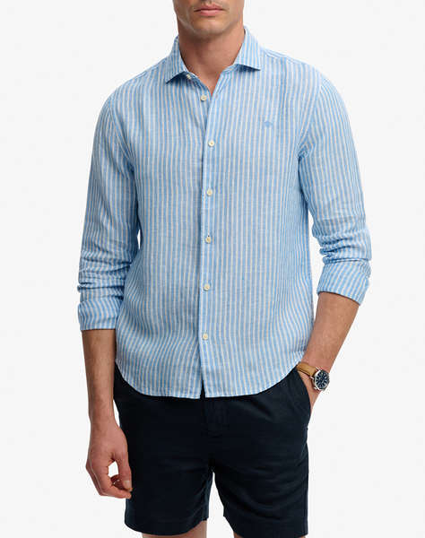 SUPERDRY  D2 STUD RIVIERA L/S LINEN SHIRT MEN''S SHIRT