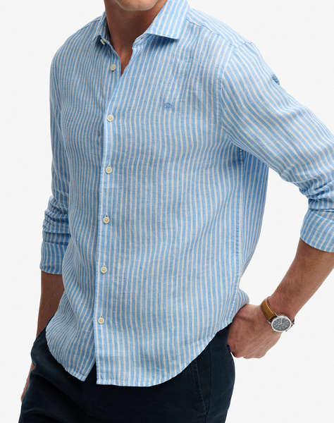 SUPERDRY  D2 STUD RIVIERA L/S LINEN SHIRT MEN''S SHIRT