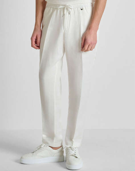 ANTONY MORATO MMTR00790FA900135 MIN OF 6 TROUSERS NEIL REGULAR FIT IN SLUB LINEN VISCOSE BLEND FABRIC MEN''S PANTS