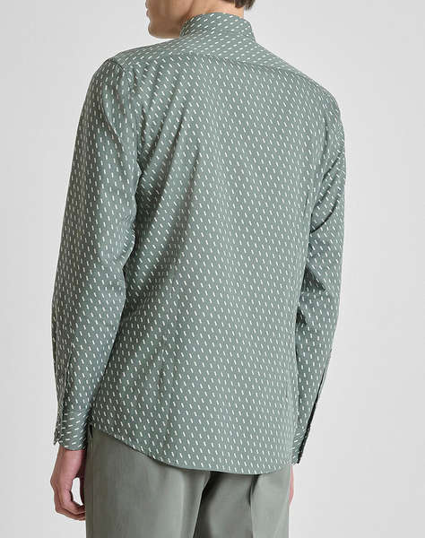 ANTONY MORATO MMSL00804FA430662 MIN OF 6 SHIRT NAPOLI REGULAR FITIN PRINTED COTTON VISCOSE BLEND FABRIC WITH LOGOED METAL BADGE MEN''S SHIRT