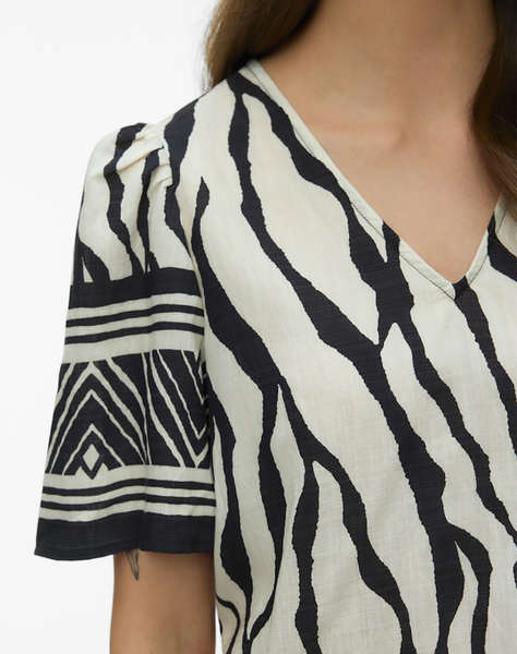 VERO MODA VMKAMILLE 2/4 V-NECK TOP WVN BTQ BE