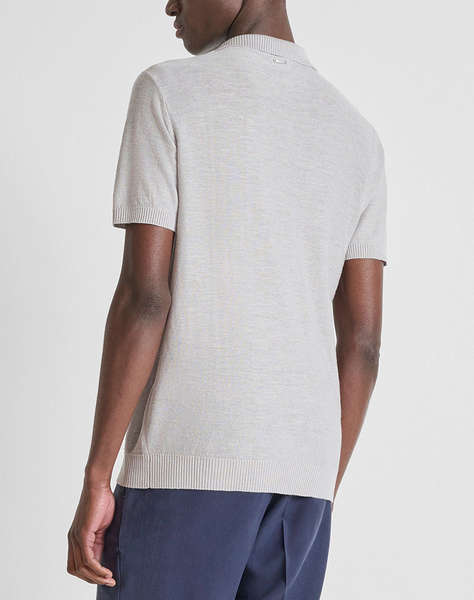 ANTONY MORATO MMSW01603YA500067 MIN OF 6 SWEATER REGULAR FIT IN LINEN BLEND SOFT YARN WITH LOGOED METAL BADGE MEN''S
