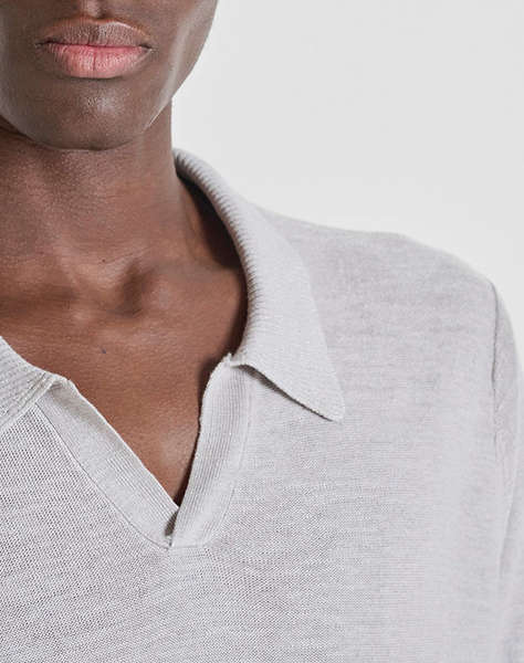 ANTONY MORATO MMSW01603YA500067 MIN OF 6 SWEATER REGULAR FIT IN LINEN BLEND SOFT YARN WITH LOGOED METAL BADGE MEN''S