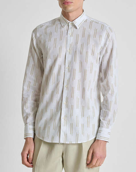 ANTONY MORATO MMSL00789FA430661 MIN OF 6 SHIRT NAPOLI REGULAR FIT IN PRINTED LINEN BLEND FABRIC MEN''S SHIRT