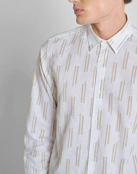 ANTONY MORATO MMSL00789FA430661 MIN OF 6 SHIRT NAPOLI REGULAR FIT IN PRINTED LINEN BLEND FABRIC MEN''S SHIRT