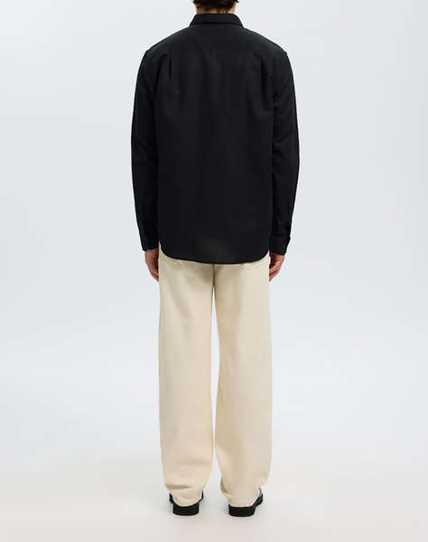 SELECTED SLMREGCLAUS CLAY LINENBLEND LS SHT NOOS