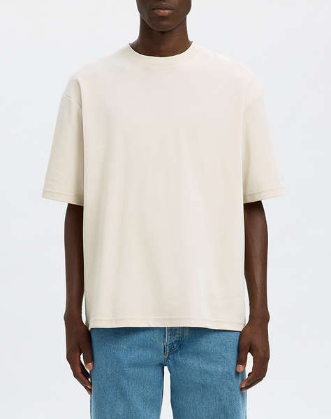 SELECTED SLMLOOSEOSCAR SS O-NECK TEE NOOS