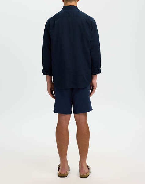 SELECTED SLMREGCLAUS CLAY LINENBLEND LS SHT NOOS