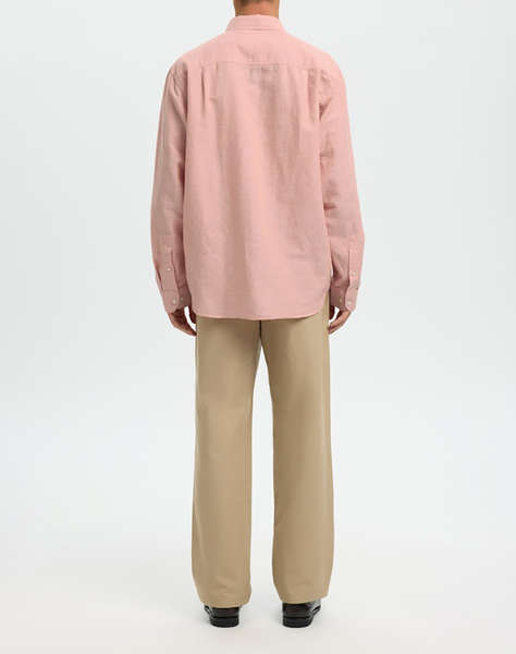 SELECTED SLMREGCLAUS CLAY LINENBLEND LS SHT NOOS
