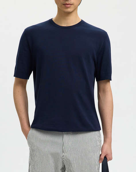 SELECTED SLMTORINO SS KNIT CREW NECK NOOS