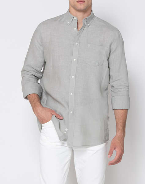 THE BOSTONIANS РИЗА REGULAR FIT Plain LINEN Button-down Regular Fit