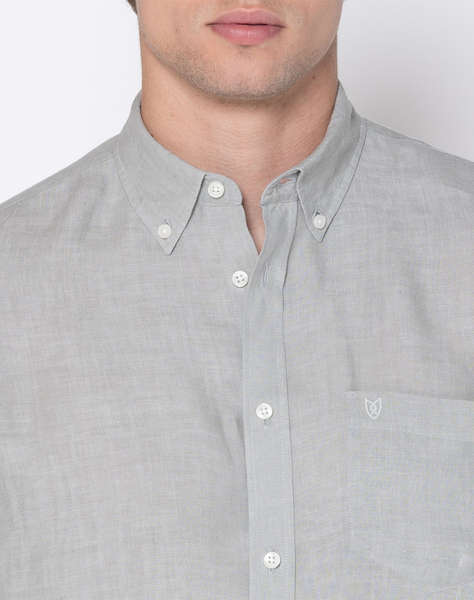 THE BOSTONIANS РИЗА REGULAR FIT Plain LINEN Button-down Regular Fit