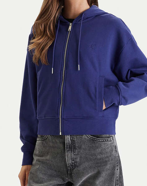 CALVIN KLEIN LS MONOGRAM TERRY CROP RELAXED F