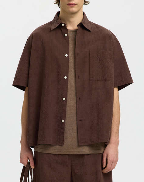 SELECTED SLHRLXSTUART SEERSUCKER SS SHIRT