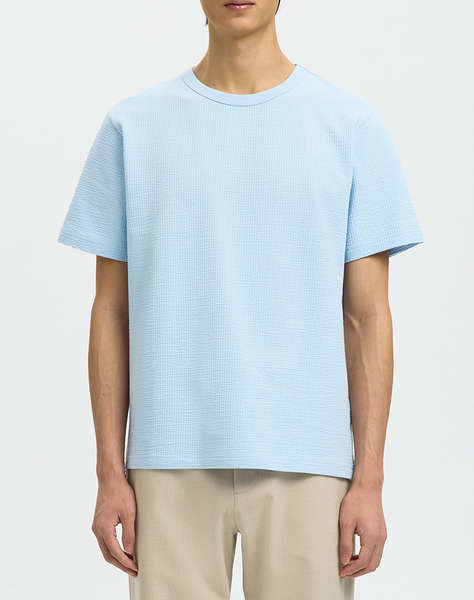 SELECTED SLMSANDER SEERSUCKER SS O-NECK TEE