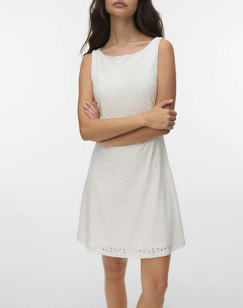 VERO MODA VMTASSA LIV SL BOAT NECK SHORT DRESS JRS