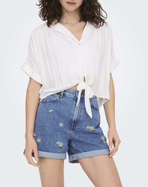ONLY ONLPAULA LIFE S/S TIE SHIRT WVN NOOS