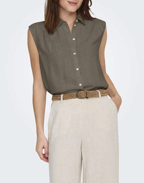 ONLY ONLSIESTA S/L LINEN BL SHIRT PNT NOOS