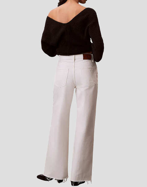 CALVIN KLEIN JEANS THE WIDE LEG RAW HEM CHALK WHITE