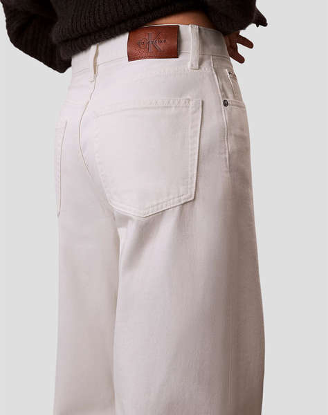 CALVIN KLEIN JEANS THE WIDE LEG RAW HEM CHALK WHITE