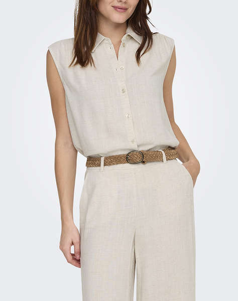 ONLY ONLSIESTA S/L LINEN BL SHIRT PNT NOOS