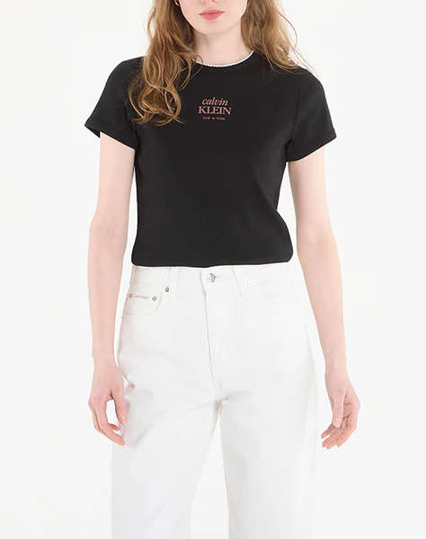 CALVIN KLEIN JEANS SS 2X2 BABY RIB LOGO BABY TEE