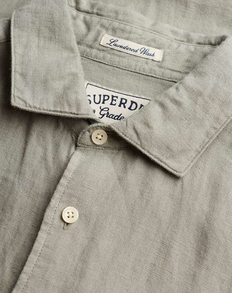 SUPERDRY  D2 STUD RIVIERA L/S LINEN SHIRT MEN''S SHIRT