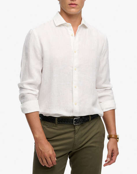 SUPERDRY  D2 STUD RIVIERA L/S LINEN SHIRT MEN''S SHIRT