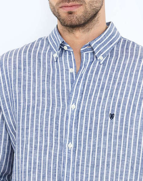 THE BOSTONIANS SHIRT ACORN LINENREGULAR FIT Stripe LINEN Button-down Regular Fit