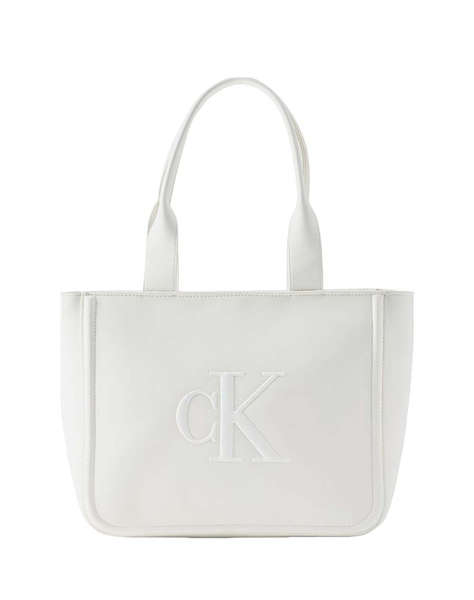 CALVIN KLEIN RAISED CK MEDIUM TOTE