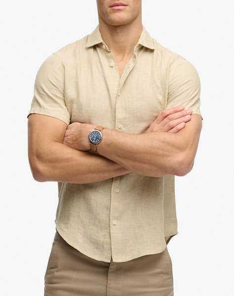 SUPERDRY D3 STUD RIVIERA S/S LINEN SHIRT MEN''S SHIRT