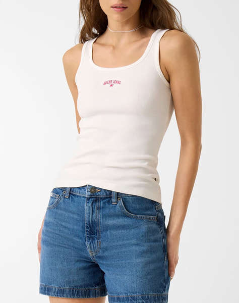 GUESS JEANS GJ RIB EMBRO TANK TOP WOMEN''S BLOUSE