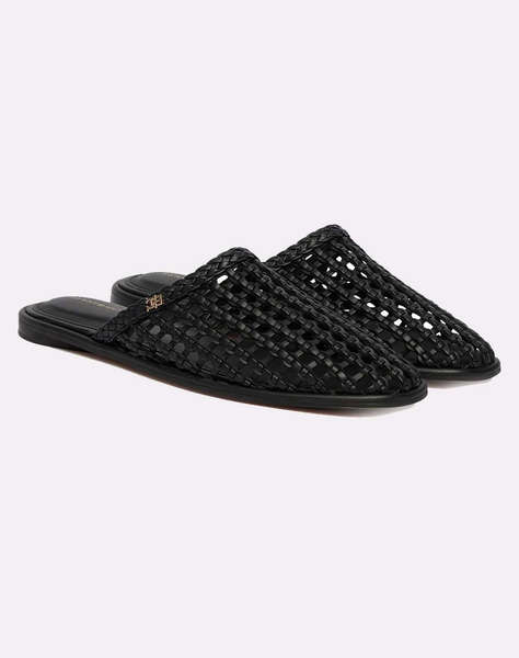TOMMY HILFIGER HILFIGER LEATHER FLAT MULE