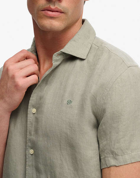 SUPERDRY D3 STUD RIVIERA S/S LINEN SHIRT MEN''S SHIRT