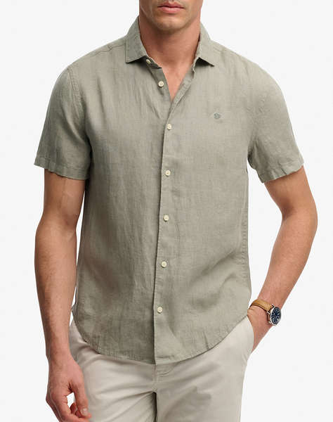 SUPERDRY D3 STUD RIVIERA S/S LINEN SHIRT MEN''S SHIRT