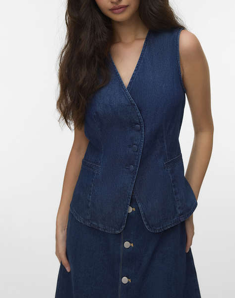 VERO MODA VMVITA SL DENIM WAISTCOAT YO3102