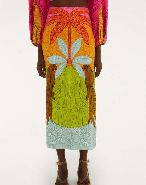 FARM RIO USIACURI MULTICOLOR MAXI SKIRT-USIACURI MULTICOLOR