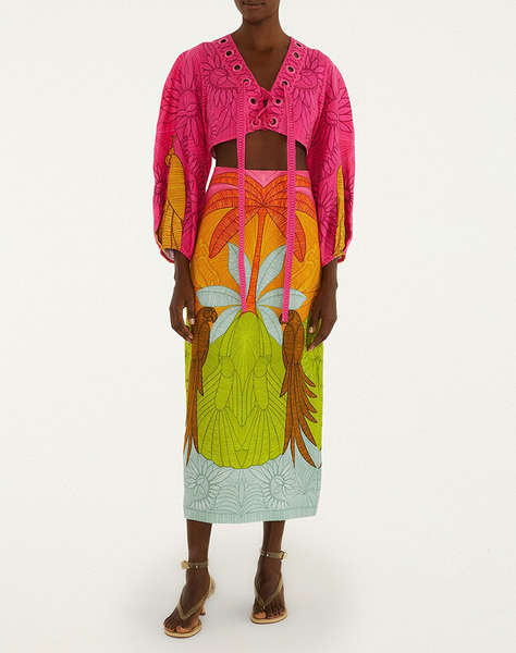 FARM RIO USIACURI MULTICOLOR MAXI SKIRT-USIACURI MULTICOLOR