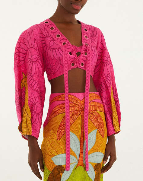 FARM RIO USIACURI MULTICOLOR EYELET BLOUSE-USIACURI MULTICOLOR