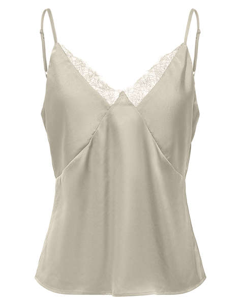 ONLY ONLFARAYA STRAP LACE SATIN TOP WVN
