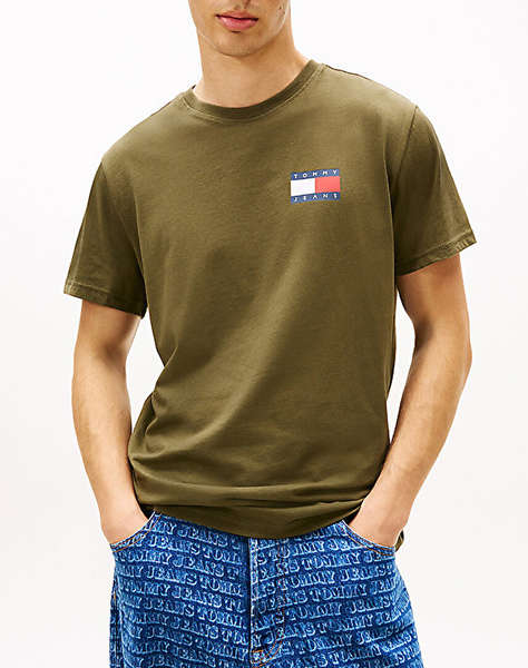 TOMMY JEANS TJM SLIM ESSENTIAL FLAG TEE EXT NEW