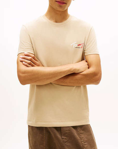 TOMMY JEANS TJM SLIM SIGN CHEST SS TEE EXT NEW